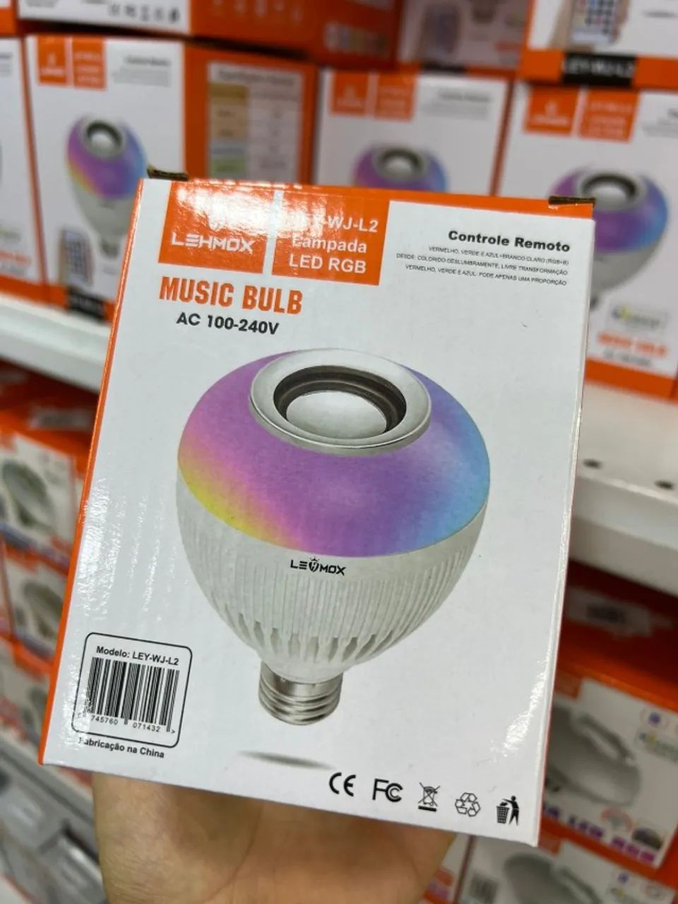 Lâmpada LED RGB Music Bulb Lehmox com Coluna Bluetooth e Comando