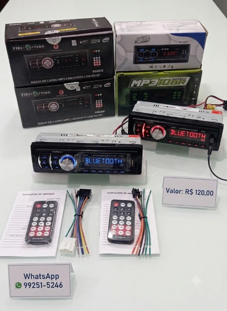 Som automotivo com bluetooth a pronta entrega