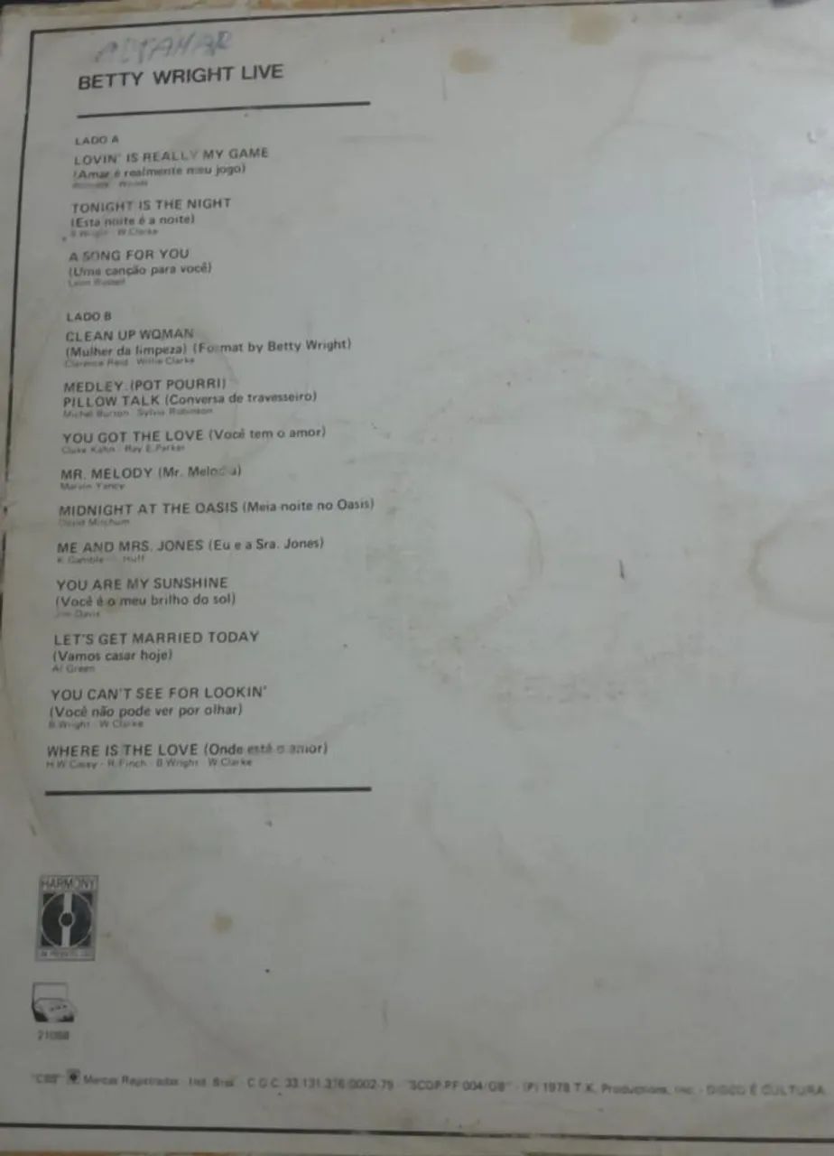 LP/Vinil BETTY WRIGHT live - Foto 2