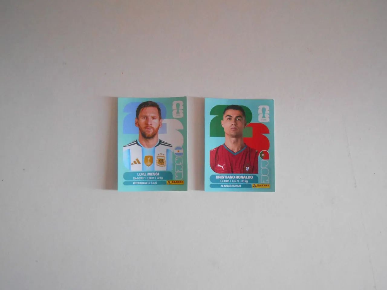 Figurinhas Messi e CR7 2026