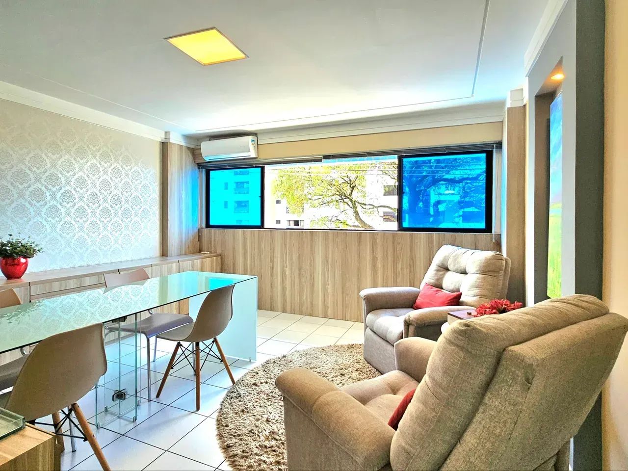 Linda sala mobiliada c/ 32 m² no Ed. Blue Tower Center em Lagoa Nova - Foto 2