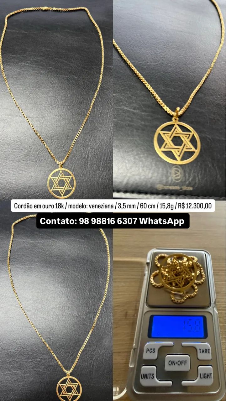Cordão e pulseira de ouro 18k