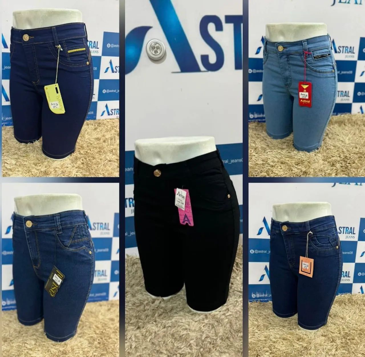 Bermuda jeans feminina