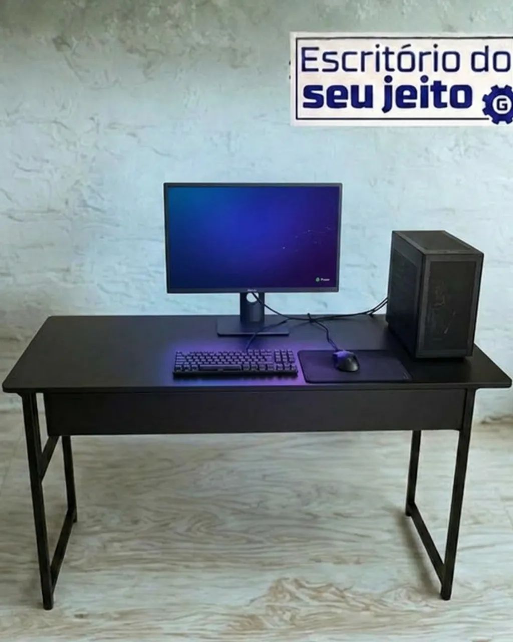 Birô 1,1m Mesa REFORÇADA NOVA Multiuso para Notebook Computador Gamer de Escritório Office - Foto 5