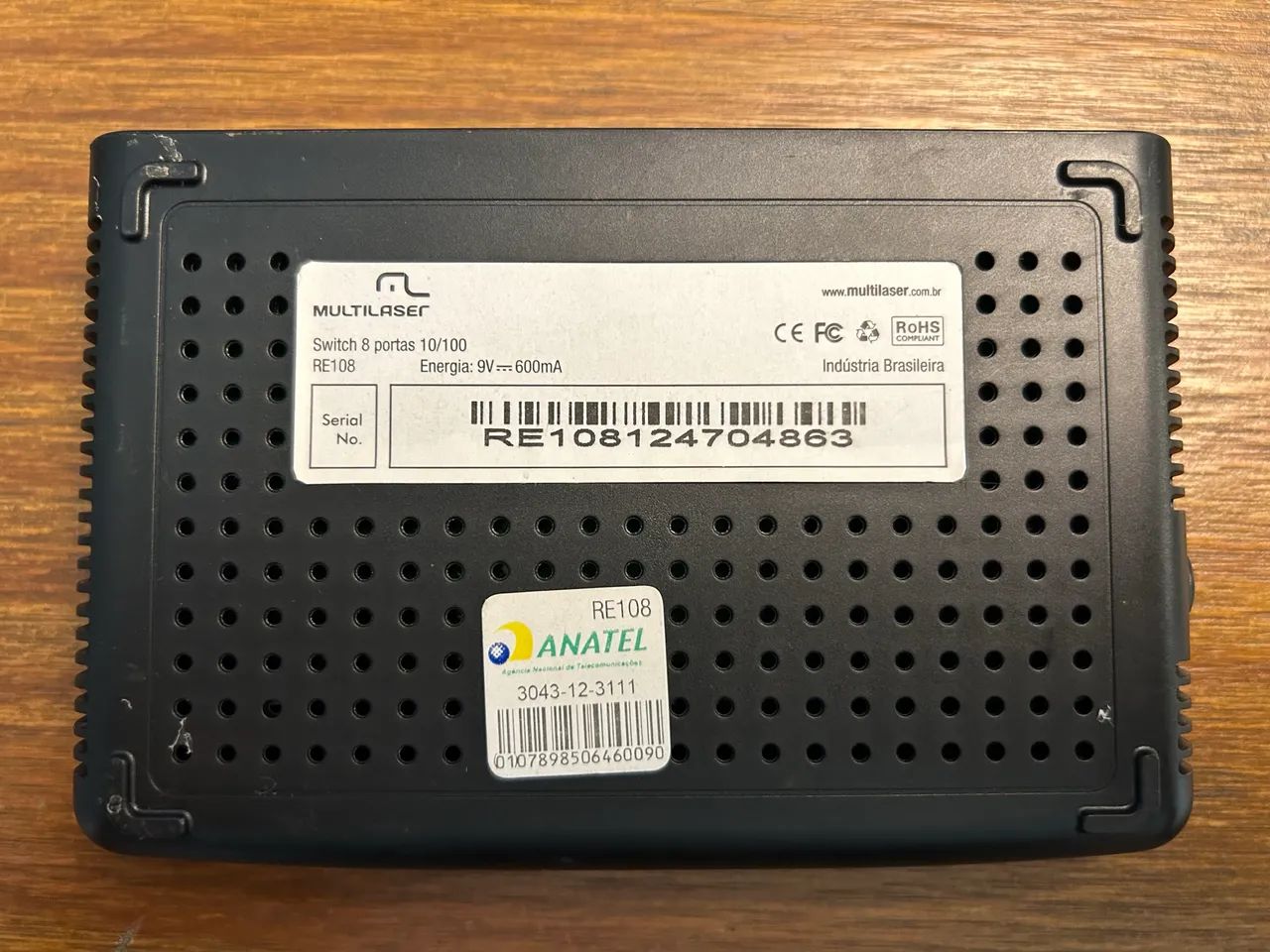 Switch Mini 8 Portas Mdi Mdix Multilaser Re108 Bivolt  - Foto 4