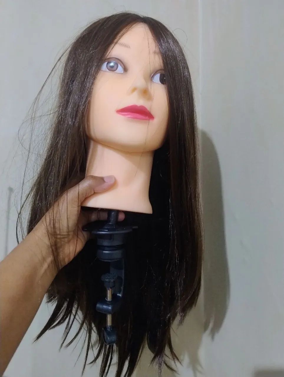 Cabeça treino profissional cabelo humano 