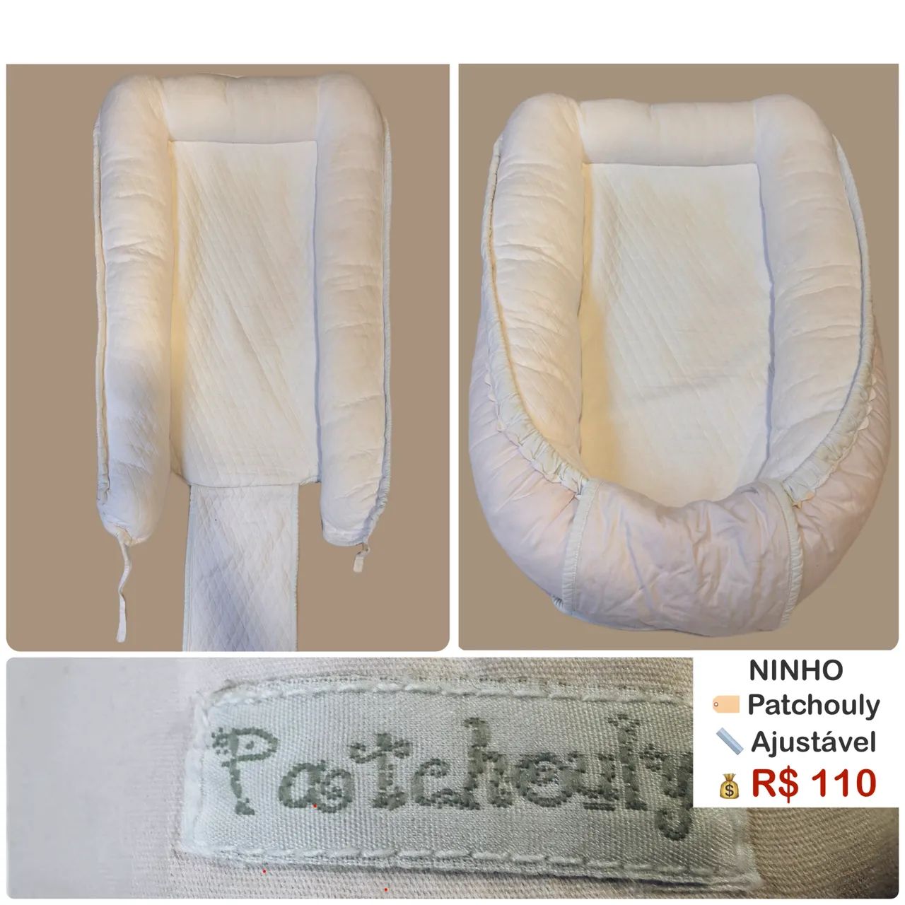 Ninho Redutor de Berço Off White - Grife Patchouly