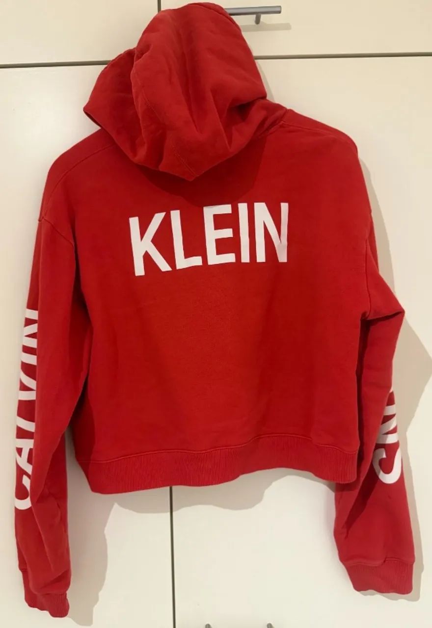Moletom calvin klein jeans cropped vermelho - Foto 5