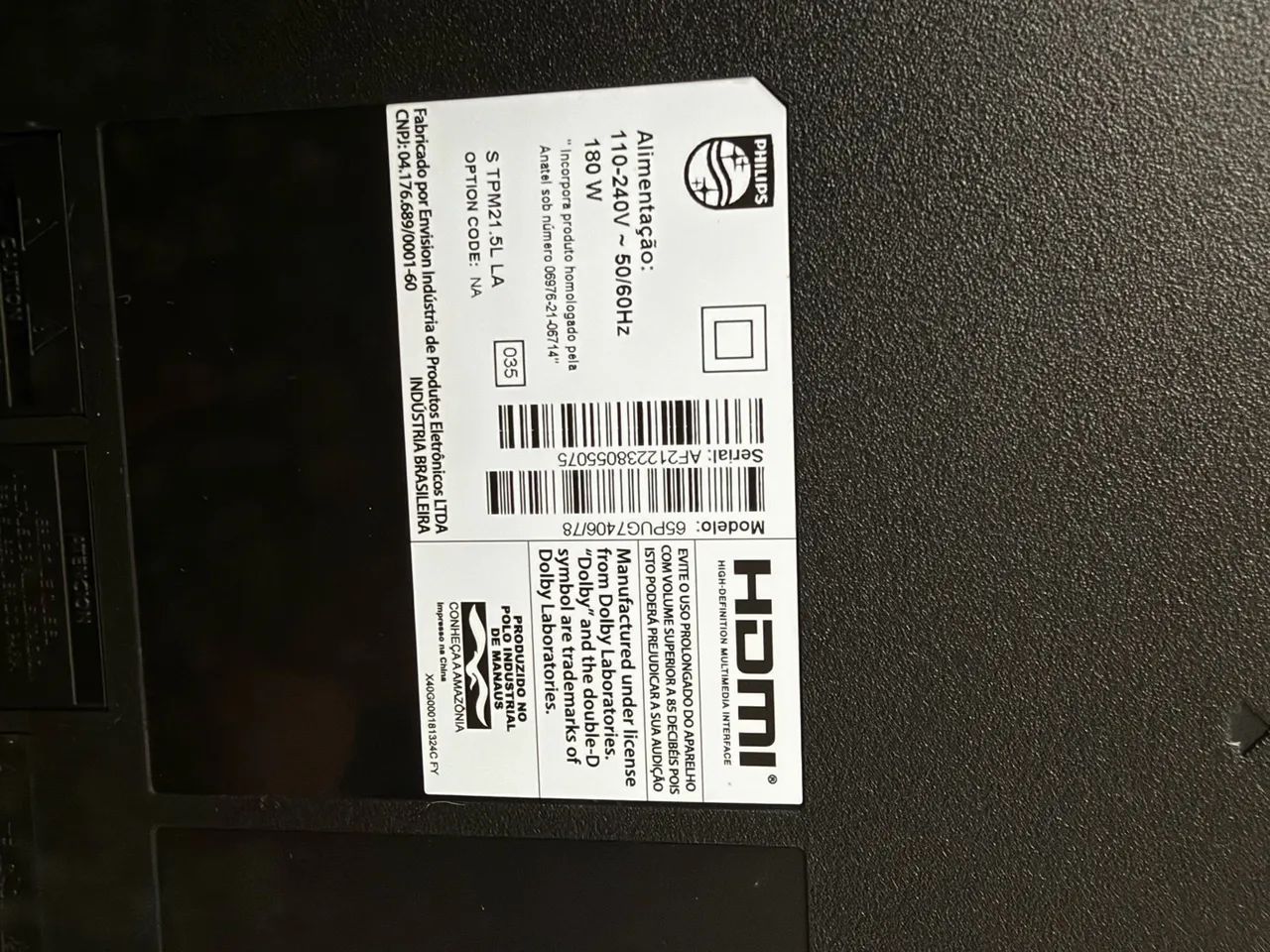 Tv philips 65 polegadas tela quebrada  - Foto 2
