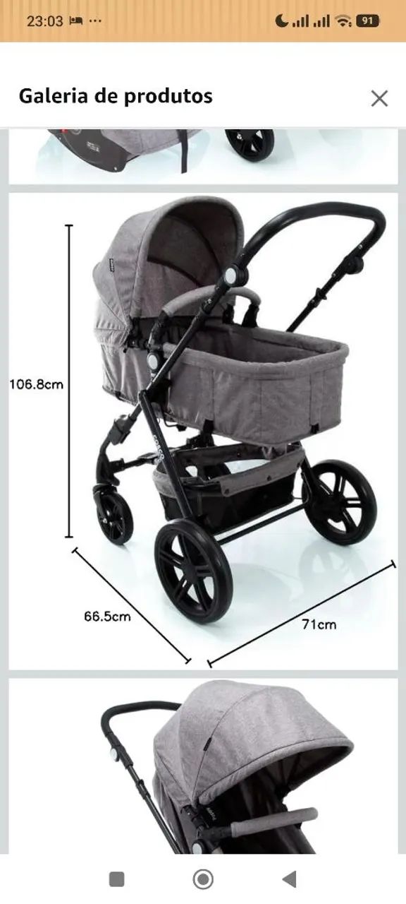 Cosco Kids, Travel System Poppy Duo, Cinza