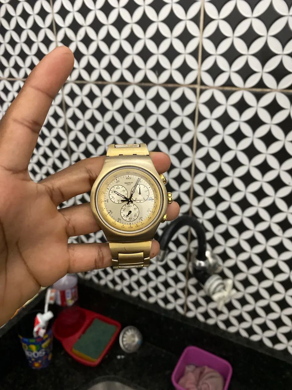 Swatch caramelo série ouro 