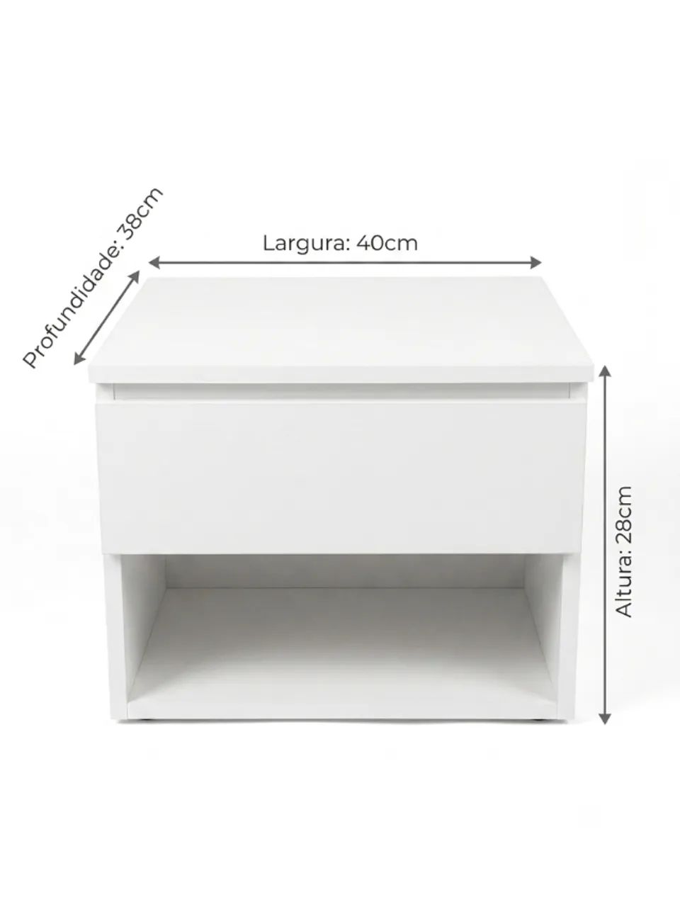 Mesa de Cabeceira Quarto Branco Montado MDF  - Foto 2