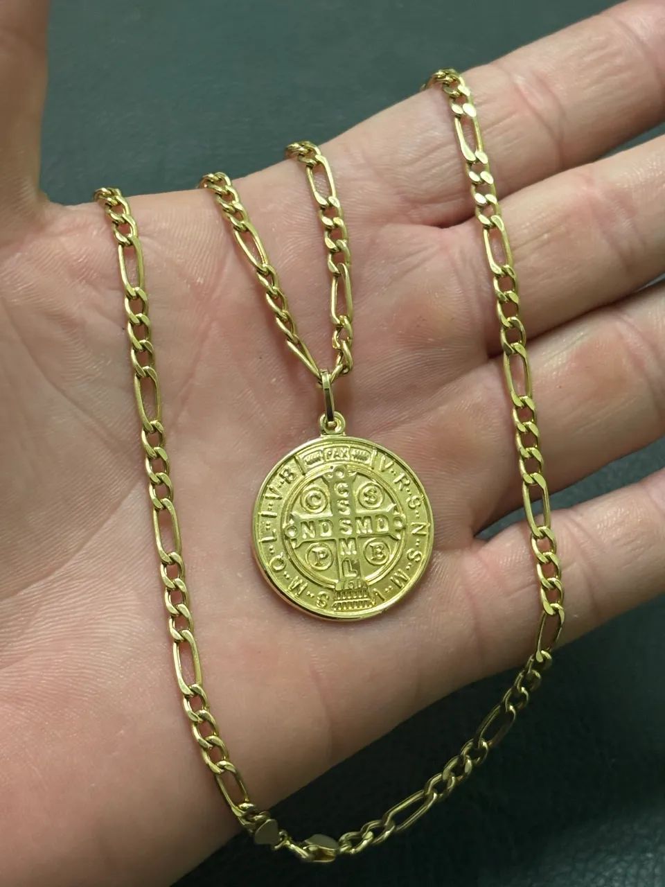 Corrente Ouro18k com pingente São Bento  - Foto 3