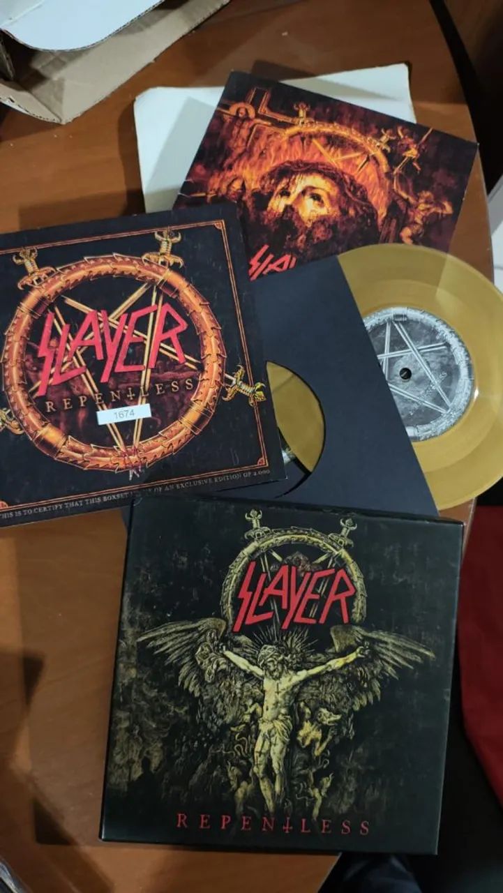 Slayer - Repenless Box singles VINIL compacto Heavy metal