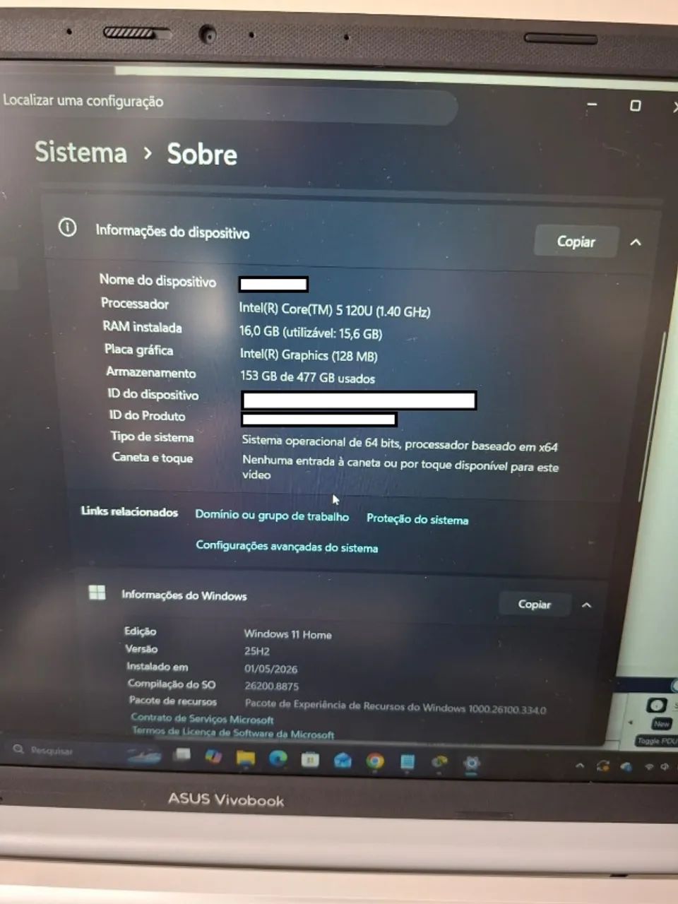 Notebook Asus Core 5 16gb 512GB SSD - Foto 5