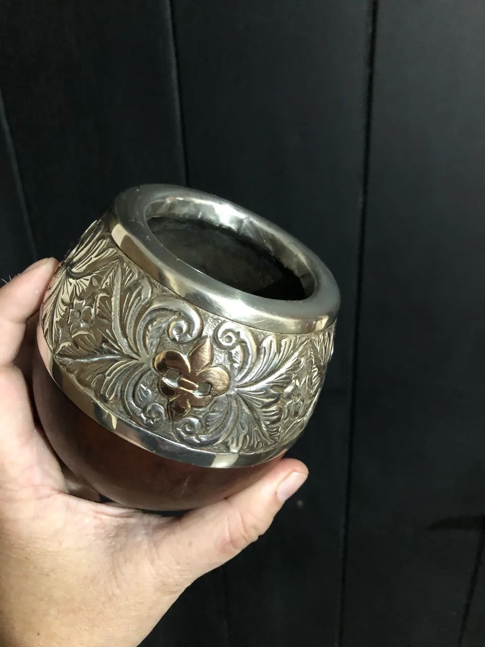Cuia prata e ouro - Foto 3