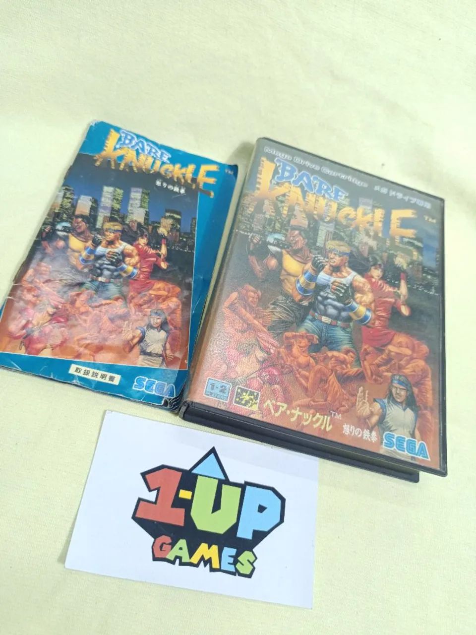 Caixa e manual do jogo Bare Knuckle para mega drive