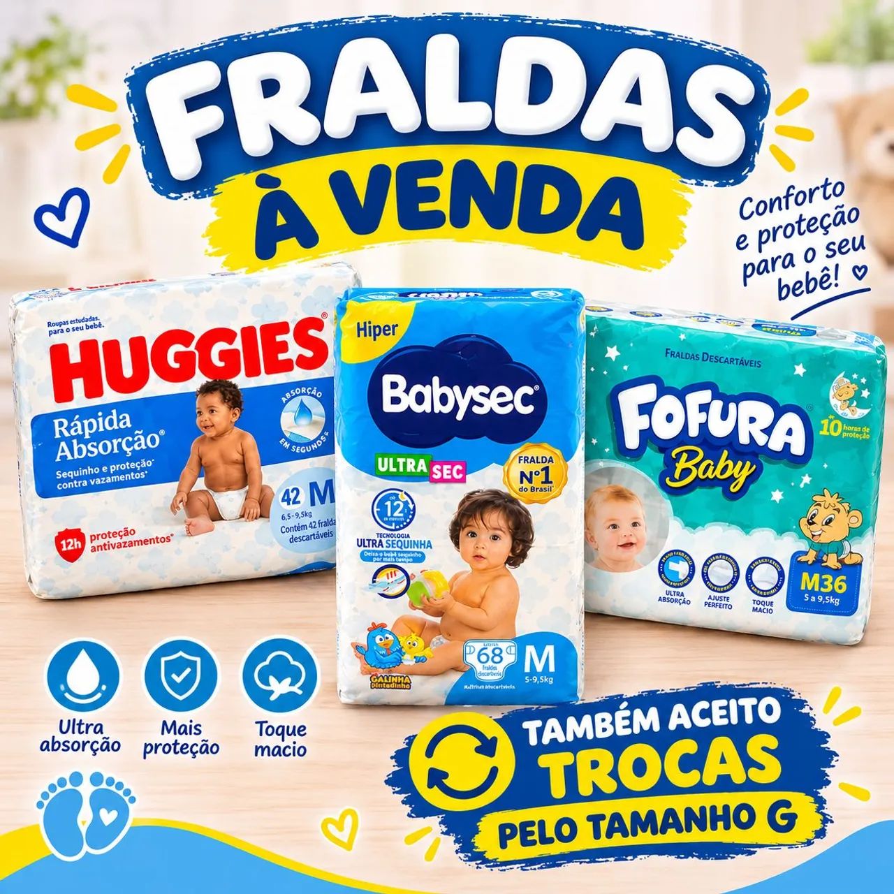 Fraldas descartáveis 