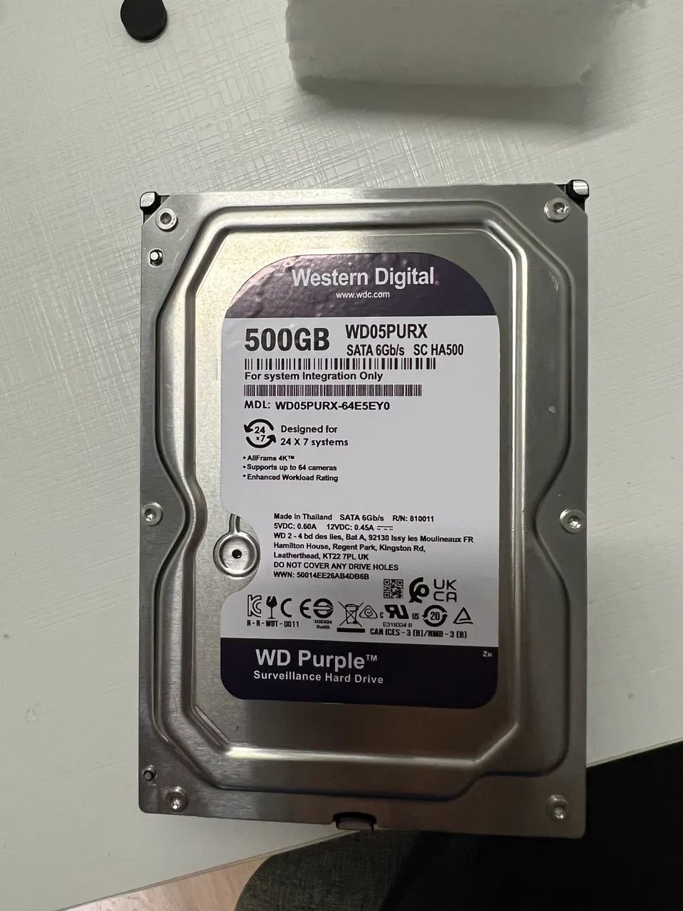 HD 500gb Western Digital Purple (Para DVR) - Armazenamento