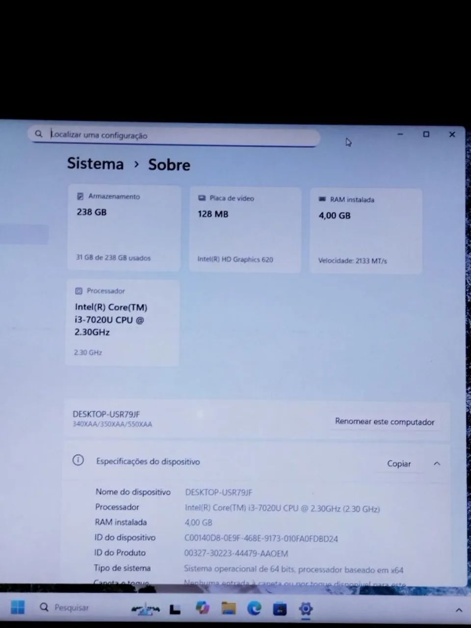 Notebook Samsung i3 com SSD e tela Full HD - Foto 4