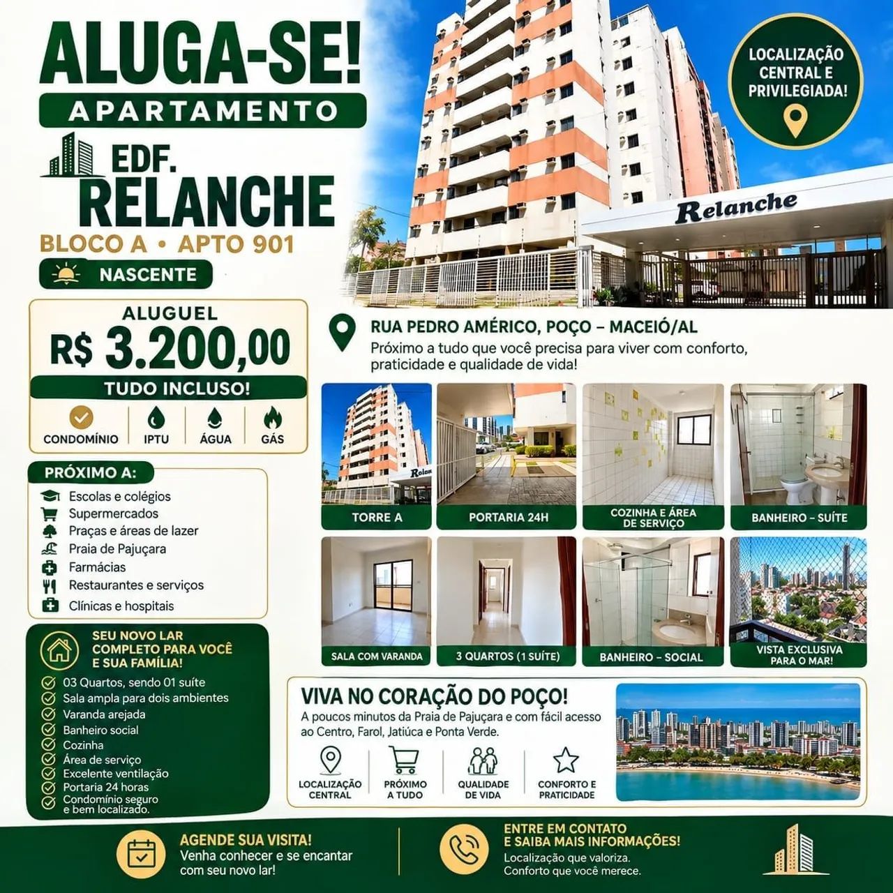 Alugo apartamento no bairro Poço, Maceió AL