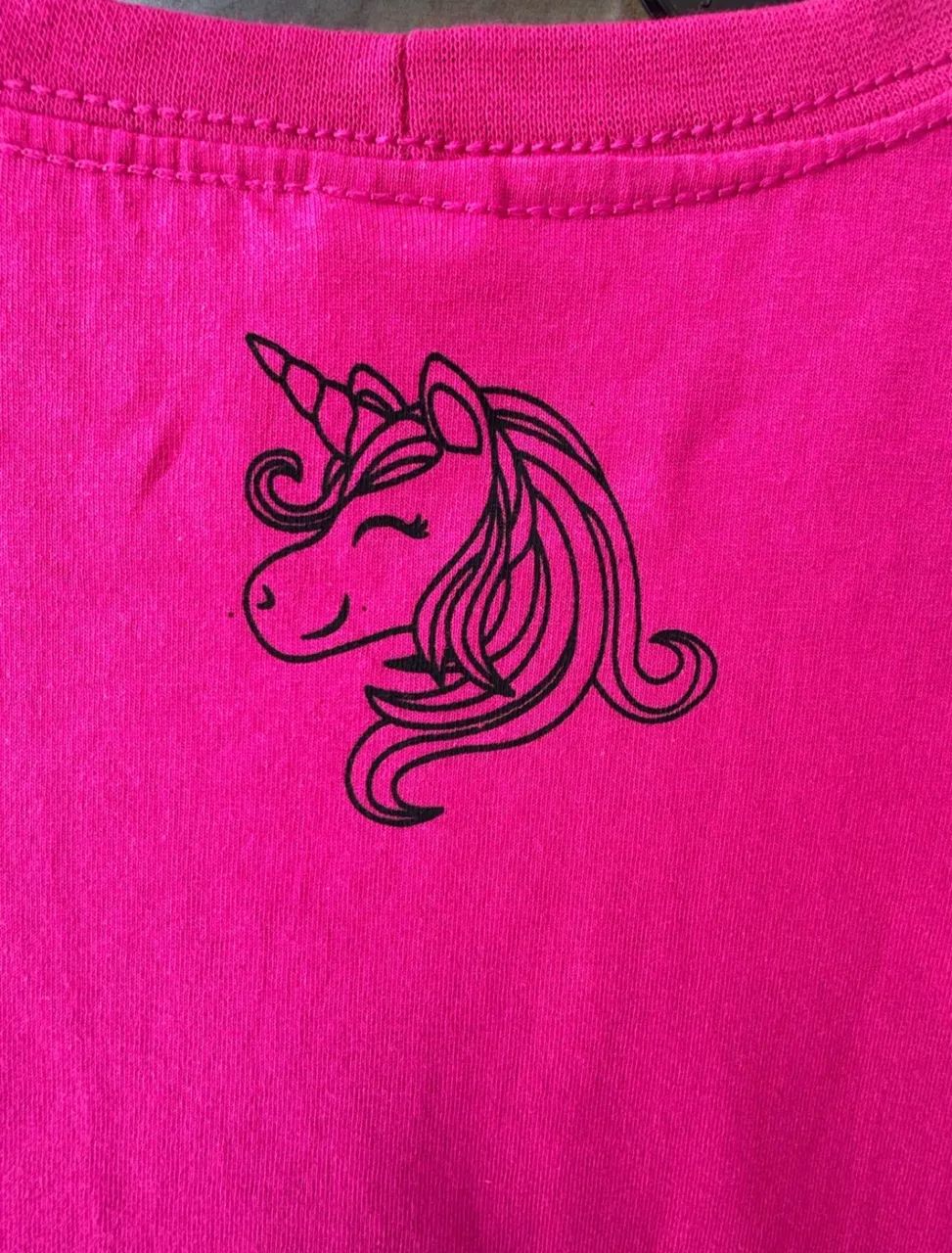 camiseta infantil unicórnio  pink | 100% algodão tamanho 10/12 anos. - Foto 4