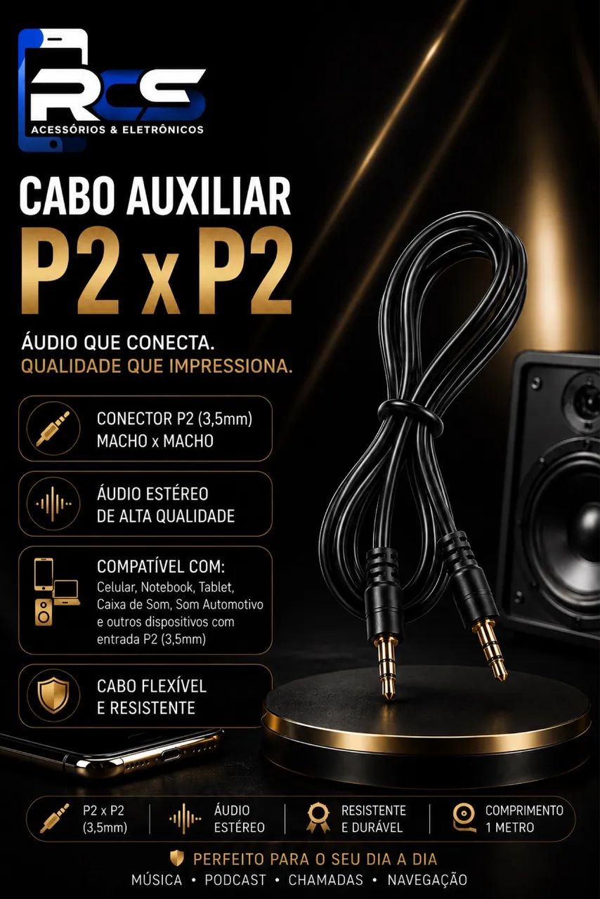 Cabo De Audio P2/P2 1m