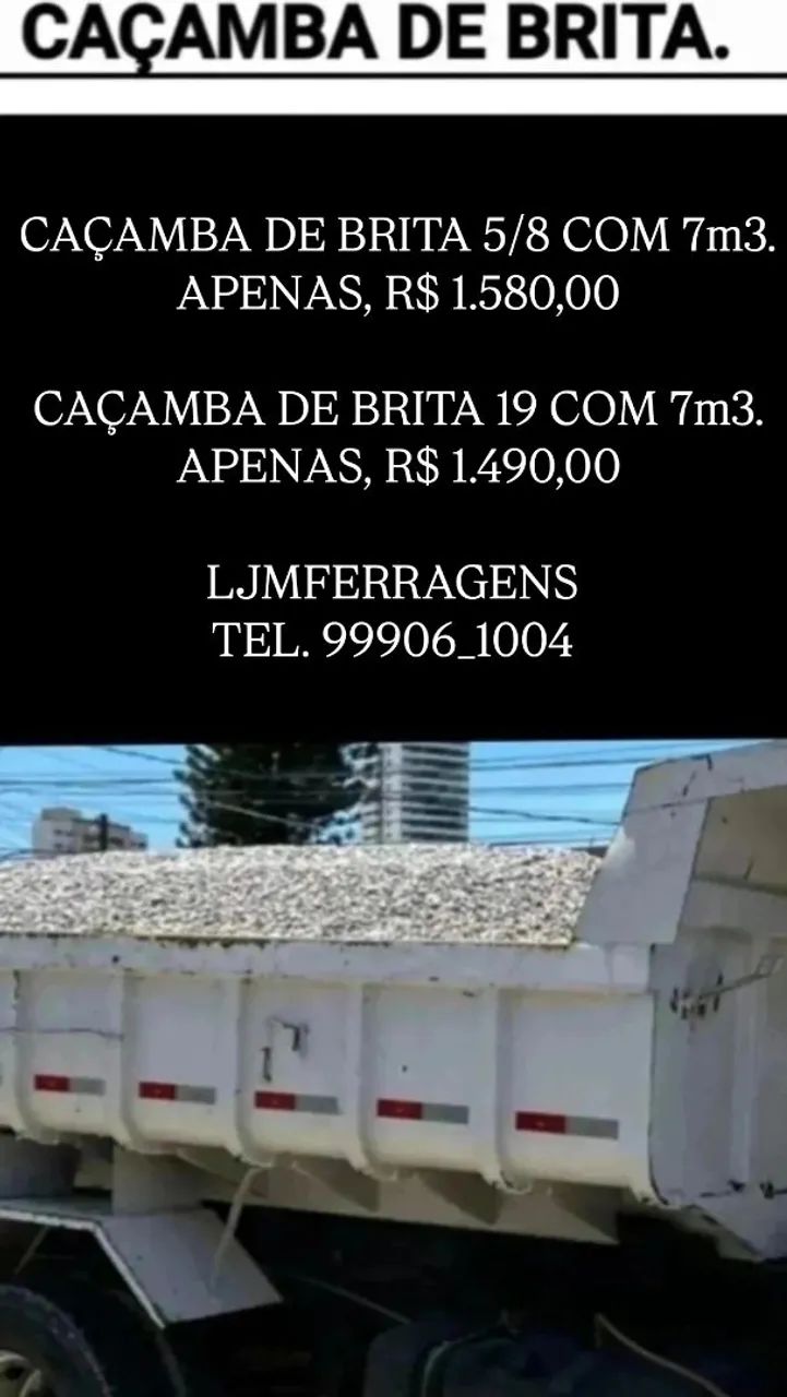 CAÇAMBA DE BRITA COM 7M3.