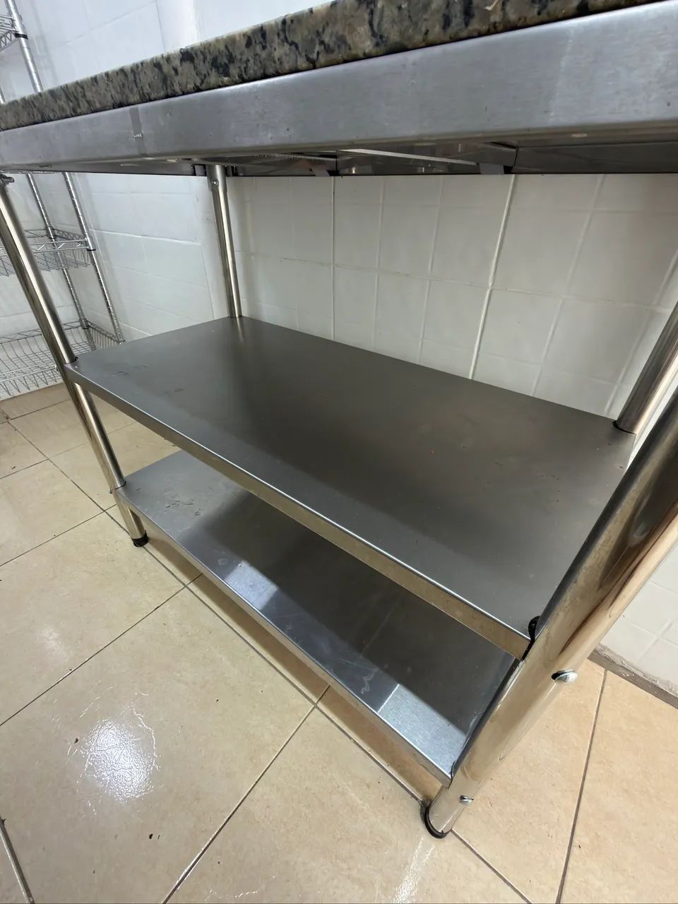 Bancada inox e mármore 1,00x50x90  - Foto 2