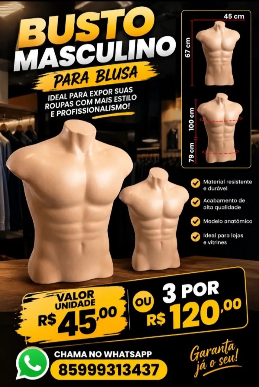 Busto pra blusa masculino 