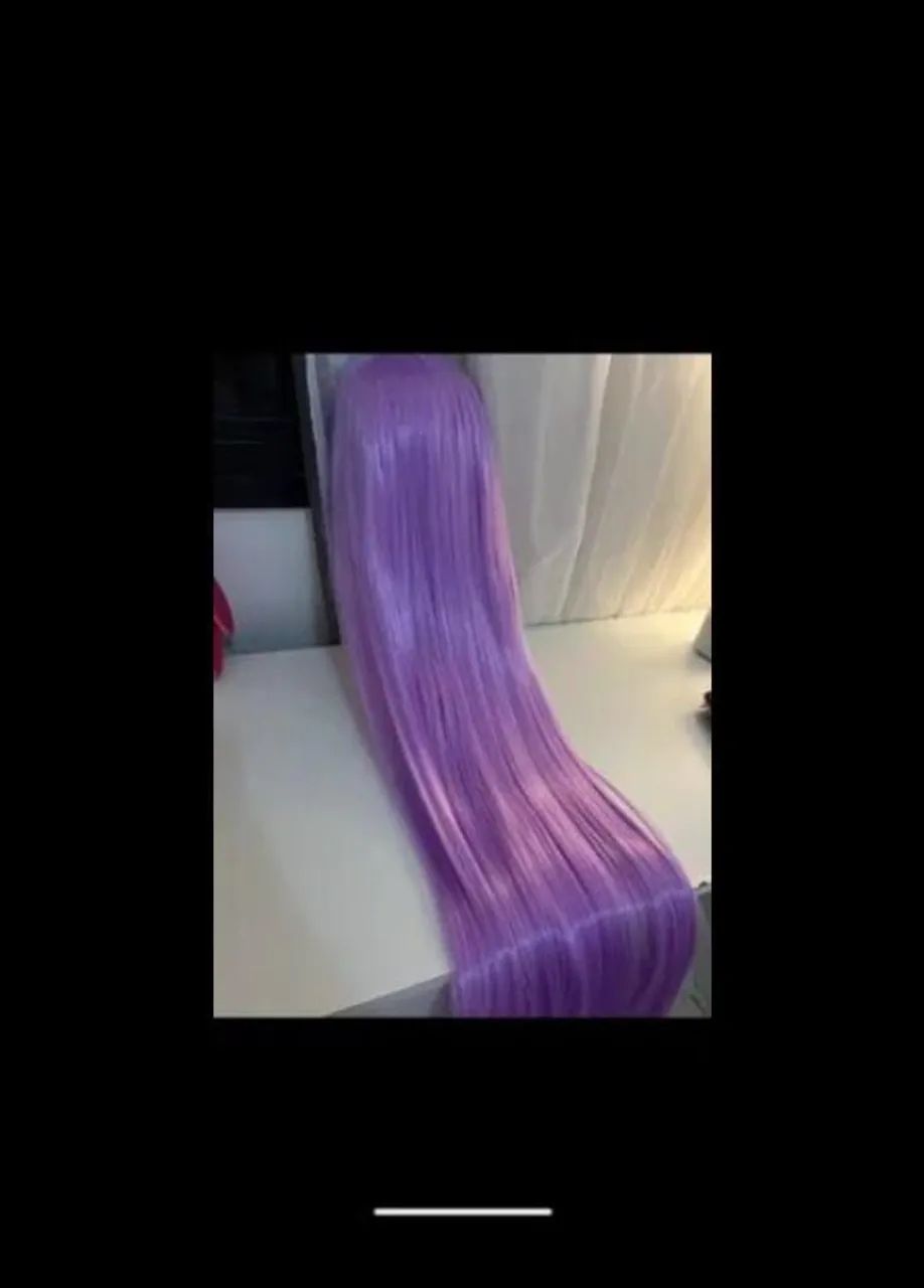 peruca lilás 85cm - Foto 3