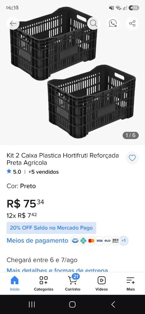 Caixa caregamento mercadoria ou ceasa grande 