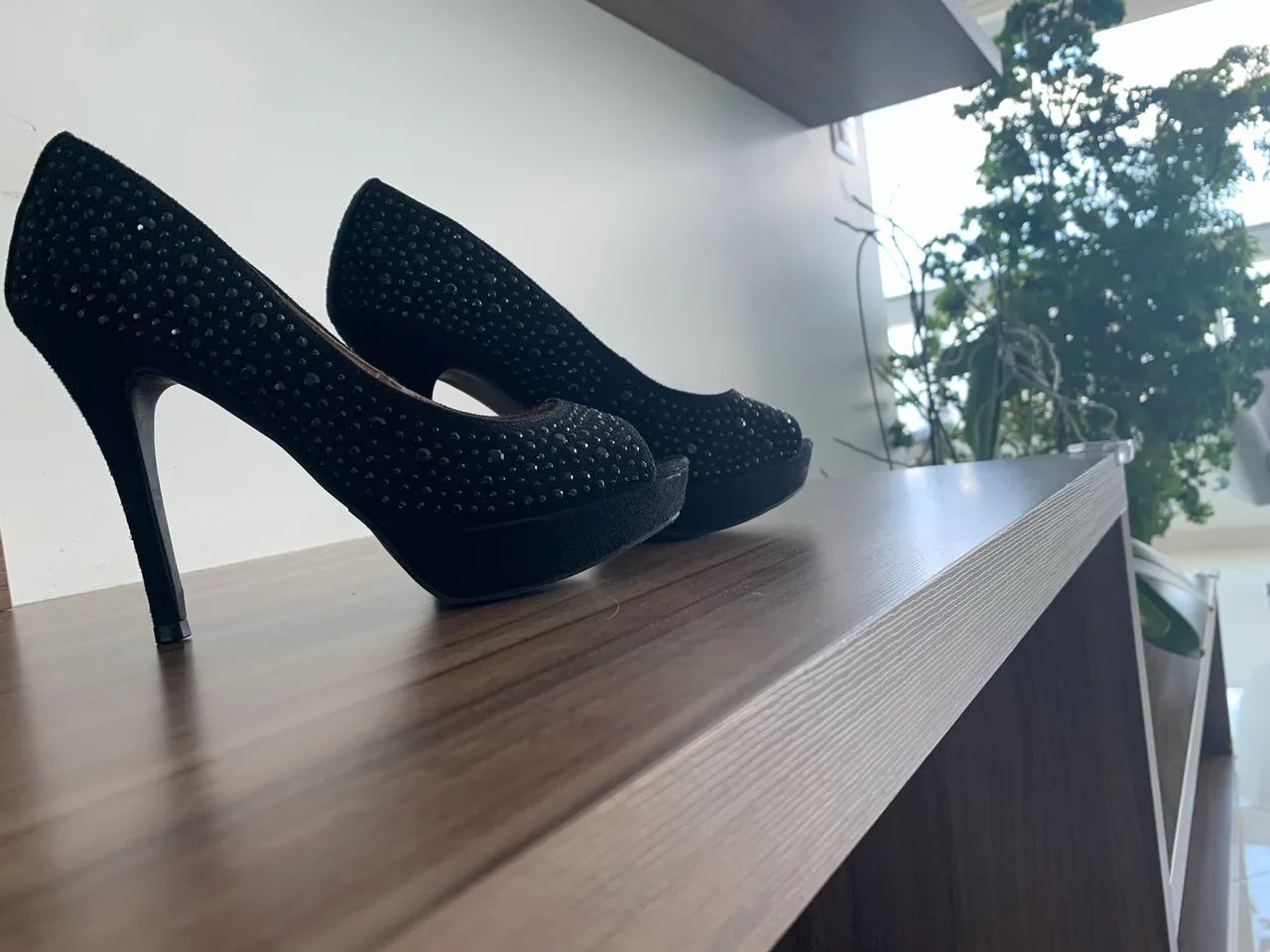 Sapato clássico estilo Peep Toe com salto 11cm da Corello número 36 - Foto 4