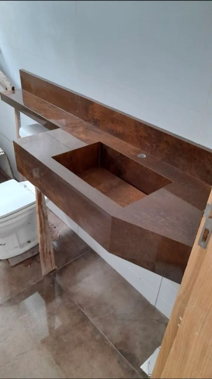 Bancada de cozinha e lavatório em porcelanato  - Foto 5