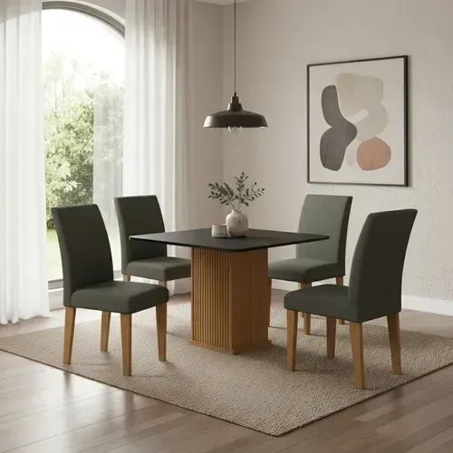 Mesa de jantar Napoli com 4 lugares e borda arredondada - Foto 2