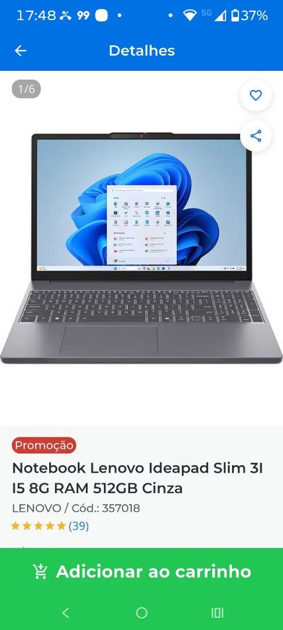 Notebook Lenovo + Mochila Original. - Foto 2