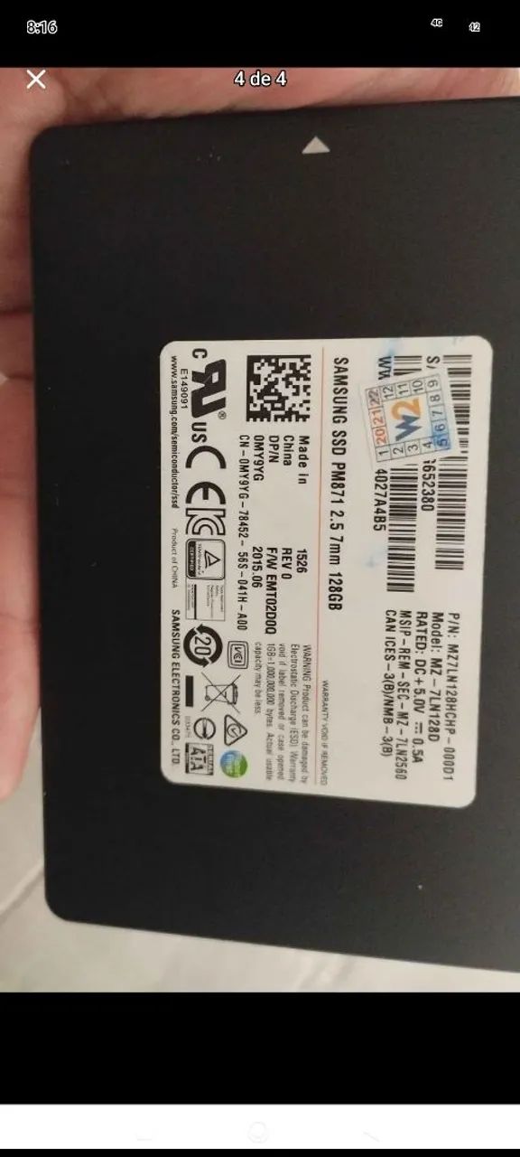 Ssd 128 bg Samsung 