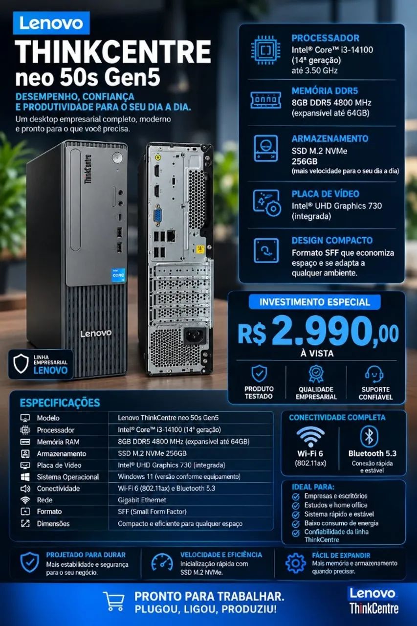Computador Lenovo Thinkcentre neo 50s Gen5