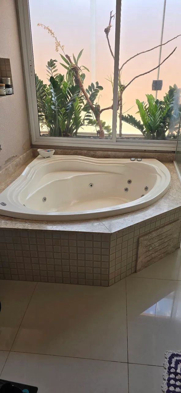 Two-person complete whirlpool bathtub.
