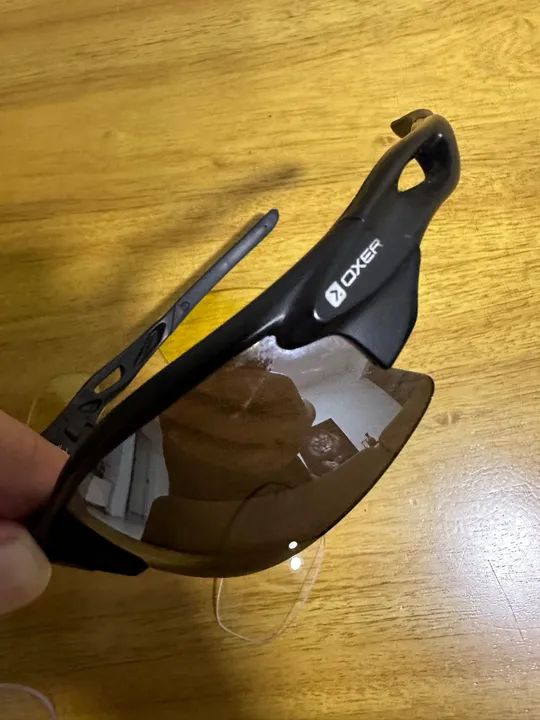 Óculos de Ciclismo Preto 3 Lentes 1 Polarizada - Foto 5