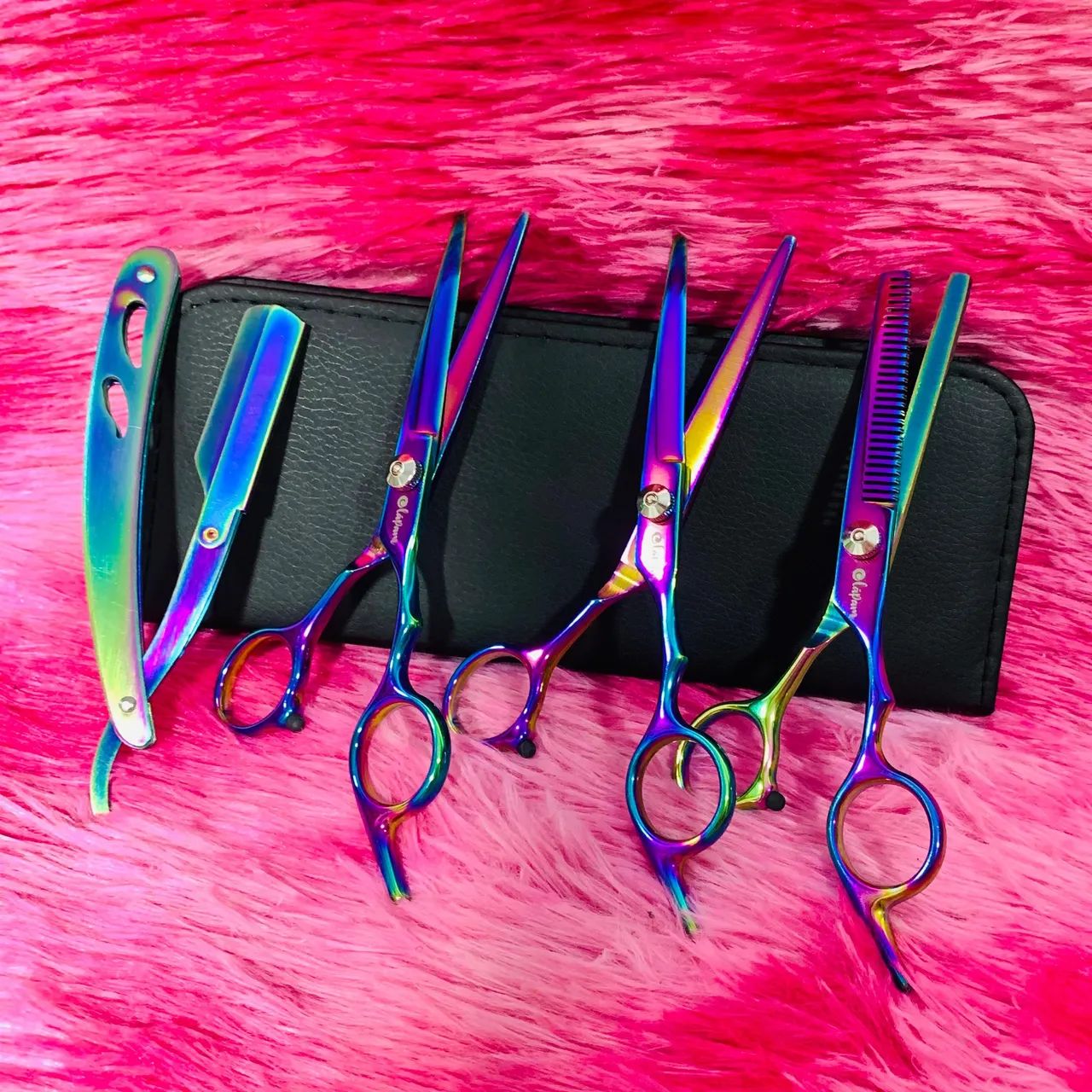 Kit de Barbeiro Profissional - Tesouras e Navalha - Foto 2