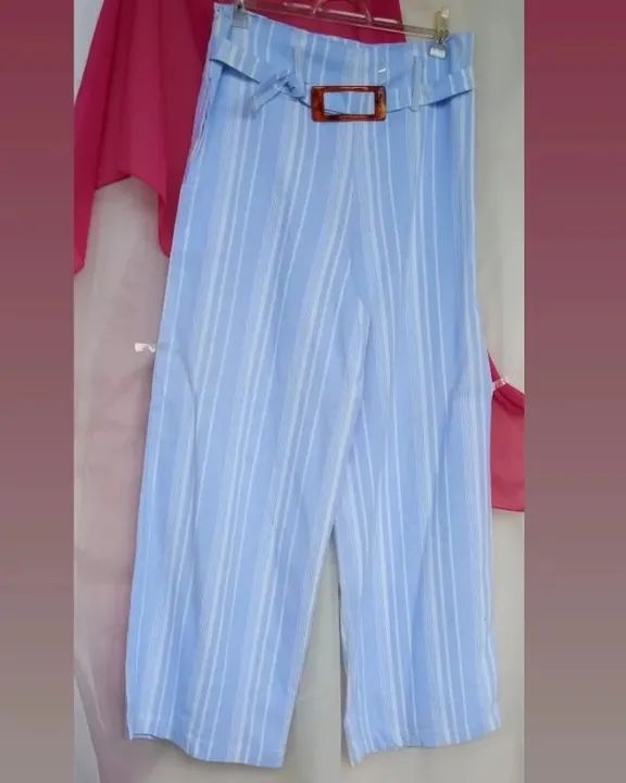 CALÇA PANTALONA EM VISCOLINHO LISTRADA - Foto 4