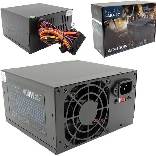 Fonte Gamer Silenciosa Atx 400W, ac. cartões - Entregamos