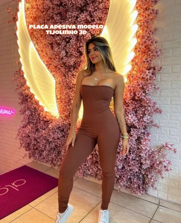 Placa adesiva modelo tijolinho branco 3d autocolante 70cm x 77cm  - Foto 5