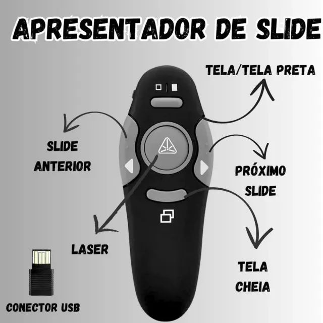 Passador de Slides com Laser Sem Fio - Foto 3