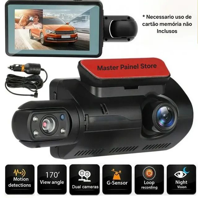 Câmera DVR Interna e Externa Carros Aplicativos Uber, 99, Cablify, Taxi