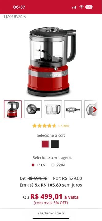 Mini processador kitchenaid 110 - Foto 5