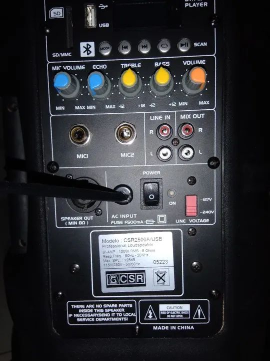 Caixa Injetada Csr 2500  Ativa e Passiva Falante 10 Titanio 150w Rms Cor Preto - Foto 4