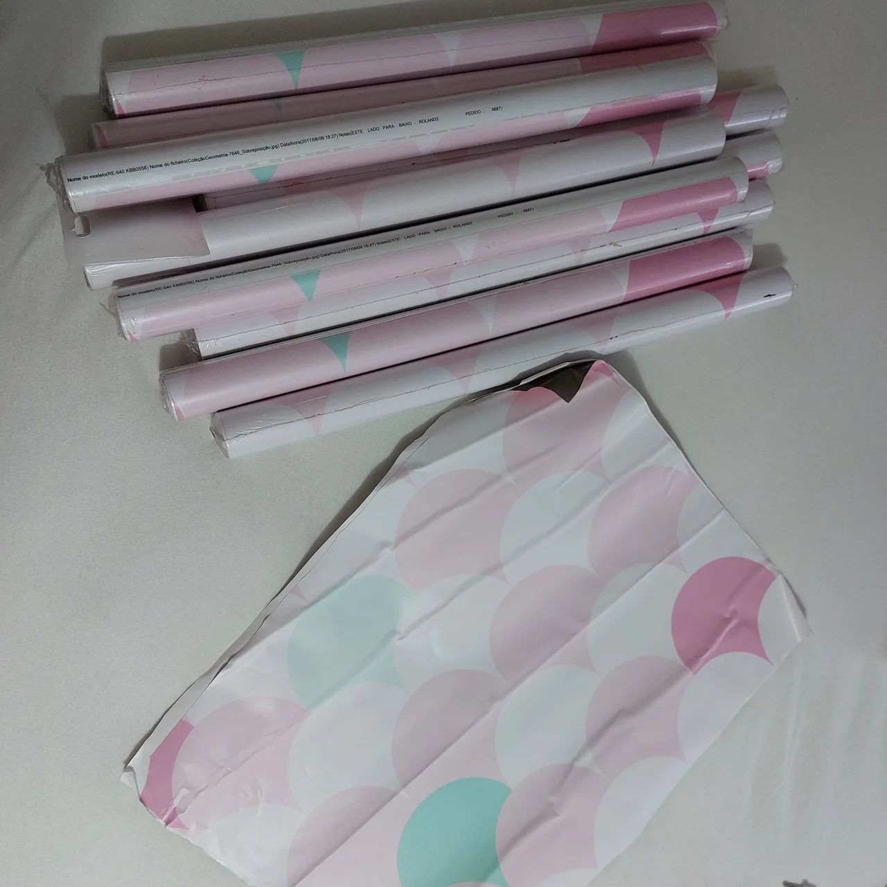 10 rolos de papel de parede, escama de sereia - Foto 3