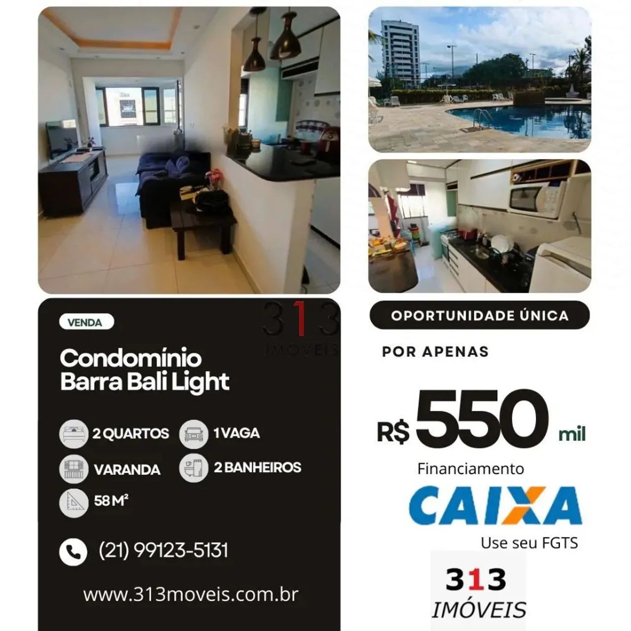 127969 Apartamento 2 Quartos no Recreio Reformado Pronto pra Morar 128205 Condominio Barra - Foto 12